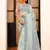 grey tissue embroidery work ethnic girlie saree