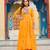 Yellow Faux Georgette Kutchi Patchwork Gown for Women | Semi Stitched Traditional & Festive Wear Gown