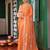 orange color tissue fabric embroidery work ethnic girlie saree