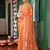 orange color tissue fabric embroidery work ethnic girlie saree