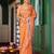 orange color tissue fabric embroidery work ethnic girlie saree