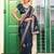 blue color chiffon fabric embroidery work ethnic girlie saree