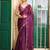 burgundy color organza fabric fancy designer swarovski work ethnic girlie saree