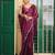 burgundy color organza fabric fancy designer swarovski work ethnic girlie saree