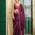 burgundy color organza fabric fancy designer swarovski work ethnic girlie saree