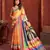 orange color malai crepe art silk fabric digital printed girlie fashinova saree