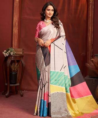 grey malai crepe art silk blend digital printed girlie fashinova saree 1