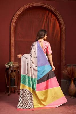 grey malai crepe art silk blend digital printed girlie fashinova saree 2
