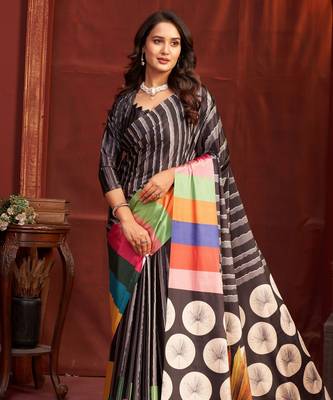 black malai crepe art silk blend digital printed girlie fashinova saree 1