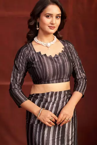 black malai crepe art silk blend digital printed girlie fashinova saree