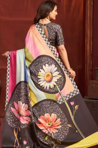 pink malai crepe art silk blend digital printed girlie fashinova saree