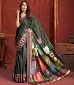 black color malai crepe art silk fabric digital printed girlie fashinova saree