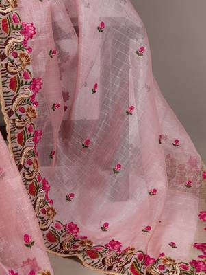 exquisite zari kota tissue saree with elegant thread embroidery 5