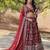 Maroon Color Viscose Jacquard Embroidered Sequins Work Lehenga Choli With Dupatta