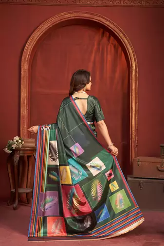 black malai crepe art silk blend digital printed girlie fashinova saree