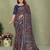 blue color mul cotton fabric designer printed partywear saree
