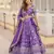 Purple Color Viscose Jacquard Embroidered Sequins Work Lehenga Choli With Dupatta