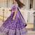 Purple Color Viscose Jacquard Embroidered Sequins Work Lehenga Choli With Dupatta