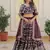 Wine Color Viscose Jacquard Embroidered Sequins Work Lehenga Choli With Dupatta