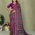 purple color mul cotton fabric designer printed partywear saree