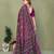 purple color mul cotton fabric designer printed partywear saree