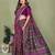 purple color mul cotton fabric designer printed partywear saree