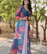 White Color Faux Georgette Lehenga Choli Shrug