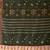 green linen-cotton saree with patola & ikat digital print and contrast border