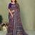 violet color mul cotton fabric designer printed partywear saree