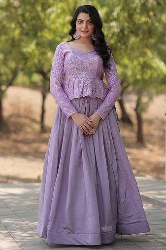 Levender Color Vichitra Silk Lehenga Choli