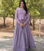 Levender Color Vichitra Silk Lehenga Choli