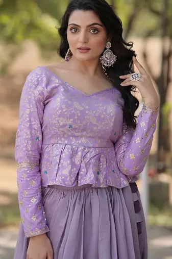 Levender Color Vichitra silk blend Lehenga Choli
