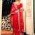 red color embroidery work tissue fabric beautiful ceremonial saree