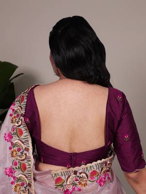 exquisite zari kota tissue saree with elegant thread embroidery 3