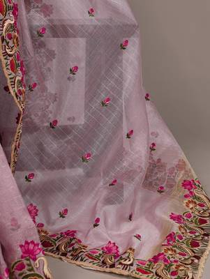 exquisite zari kota tissue saree with elegant thread embroidery 5