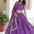 Purple Color Vichitra Silk Sequins Zari Multi Embroidered Lehenga Choli With Dupatta