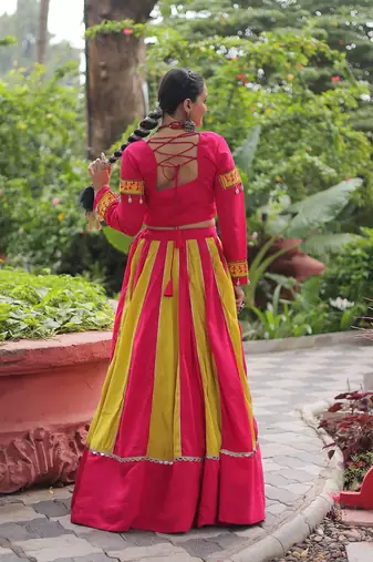 Perrot Color silk blend Mirror Work Lehenga Embroidered Blouse