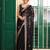 black color embroidery work organza fabric beautiful ceremonial saree