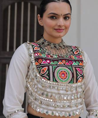 Multi Cotton Printed Gota Patti Worklehenga Choli 3