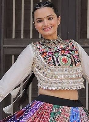Multi Cotton Printed Gota Patti Worklehenga Choli 4