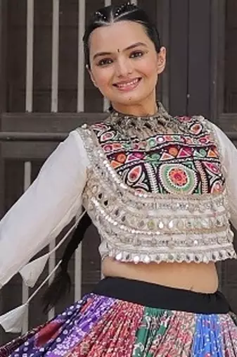Multi Cotton Printed Gota Patti Worklehenga Choli