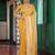yellow color embroidery work tissue fabric beautiful ceremonial saree