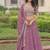Onion Color Faux Georgette Sequins Zari Multi Embroidered Lehenga Choli With Dupatta