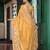 yellow color embroidery work tissue fabric beautiful ceremonial saree