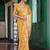 yellow color embroidery work tissue fabric beautiful ceremonial saree