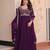 Purple Faux Blooming Beads Embroidered Gown for Women | Fully Stitched Party & Festive Wear Gown with Matching Dupatta