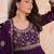 Purple Faux Blooming Beads Embroidered Gown for Women | Fully Stitched Party & Festive Wear Gown with Matching Dupatta