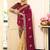 wine color embroidery work viscose rayon fabric beautiful ceremonial saree