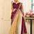wine color embroidery work viscose rayon fabric beautiful ceremonial saree