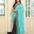 blue color embroidery work viscosee rayon fabric beautiful ceremonial saree